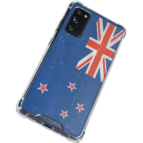 New Zealand Flag Distressed Galaxy S20 FE Clear Case